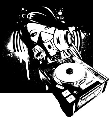 Kız dj gaz maskesi