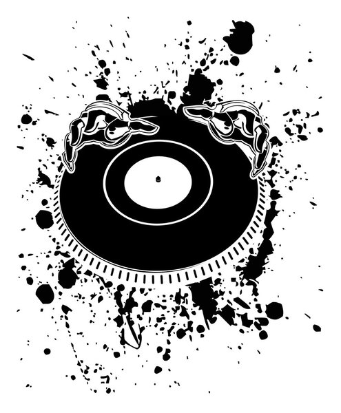 DJ руки на пятно.