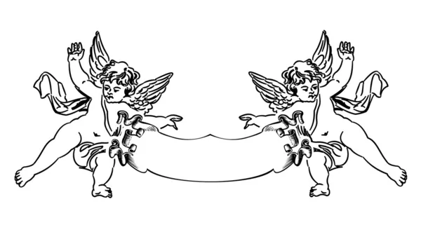 Deux Cupidons baroques . — Image vectorielle