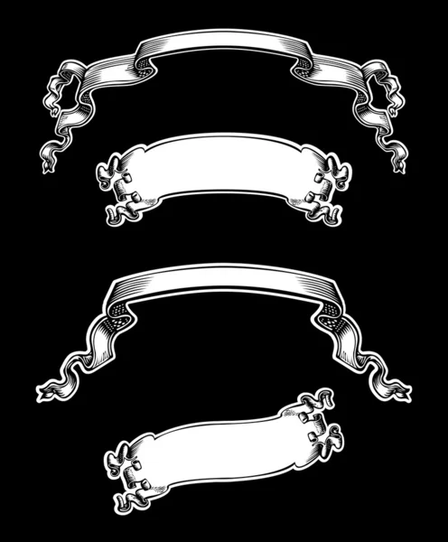 Courbes Bannières et couronnes — Image vectorielle