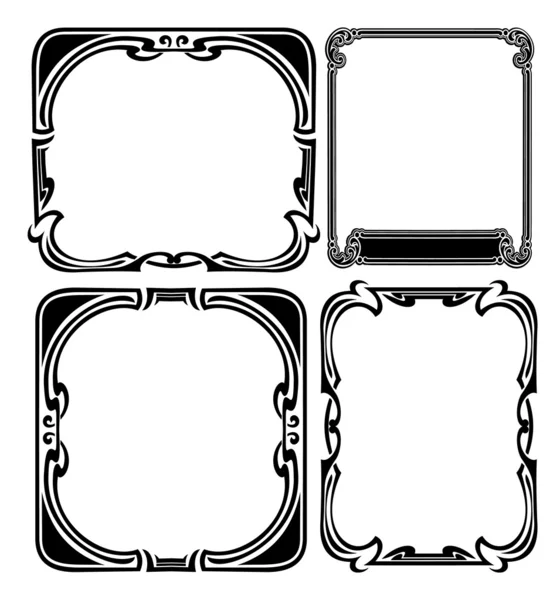 Barokke zwarte frames — Stockvector