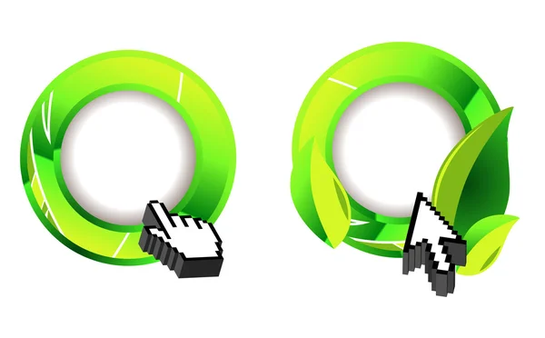 Anillo verde y cursor de ordenador — Vector de stock