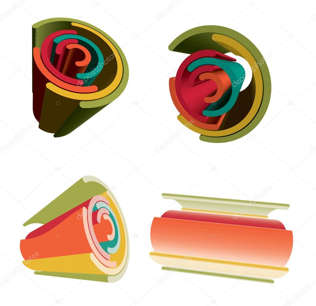 Sets Of 3D Abstract Color Rainbow.