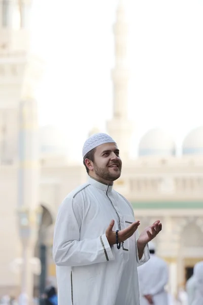 Muslim prayer at holy mosque — Stock Photo, Image