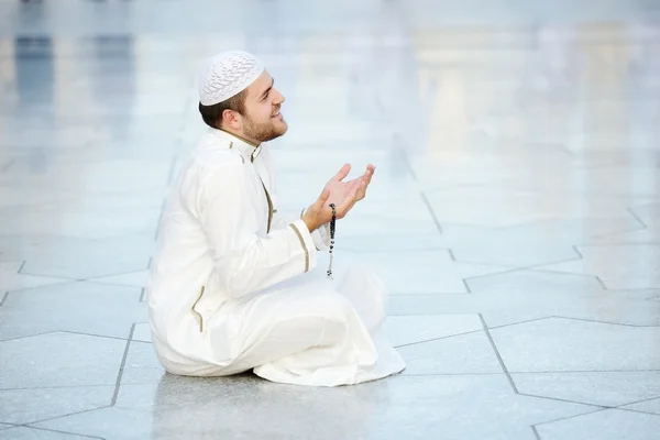 Muslim prayer at holy mosque — Stock Photo, Image