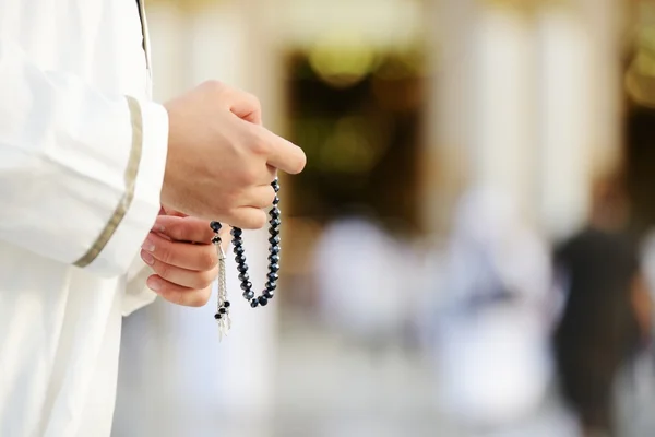 Muslim prayer at holy mosque — Stock Photo, Image