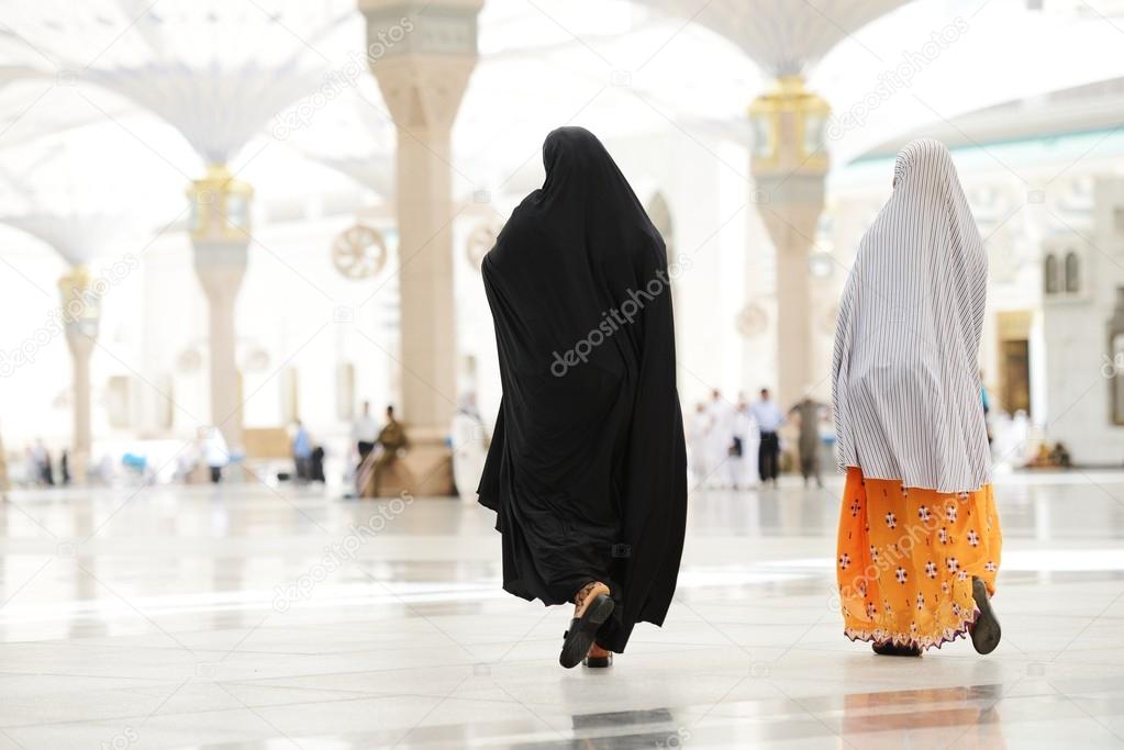 Two Muslim Arabic women walking