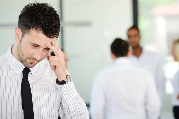 Business with stress and worries in office