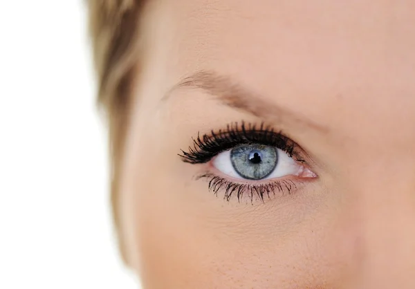 Primer plano del ojo verde femenino — Foto de Stock