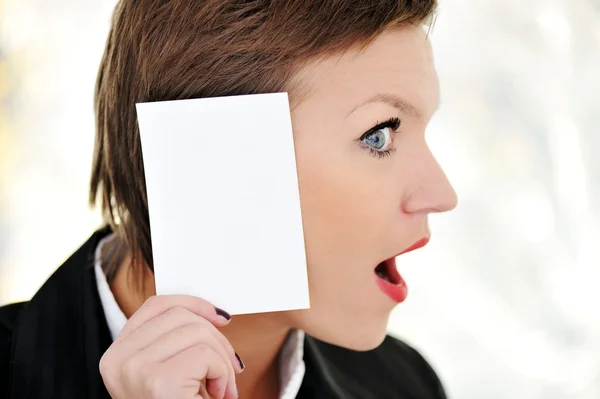 Mujer con concepto de oreja grande —  Fotos de Stock