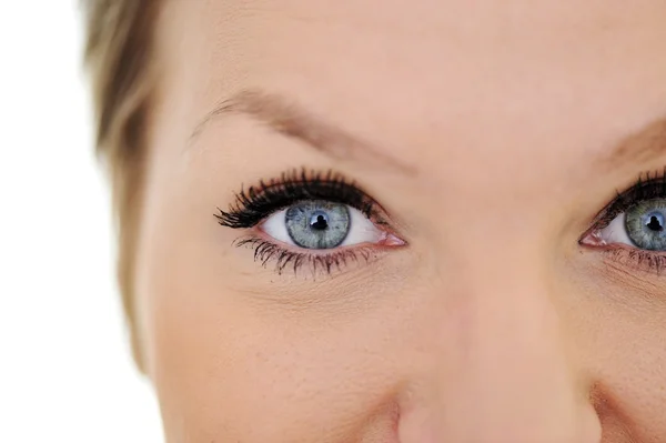 Närbild av kvinnliga grönt öga — Stockfoto
