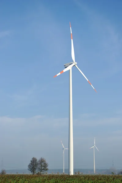 Wind turbines farm, electric propellers — Stock Photo, Image