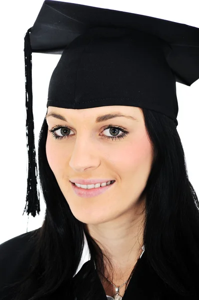Menina estudante em um vestido acadêmico, graduação e diploma Fotografias De Stock Royalty-Free