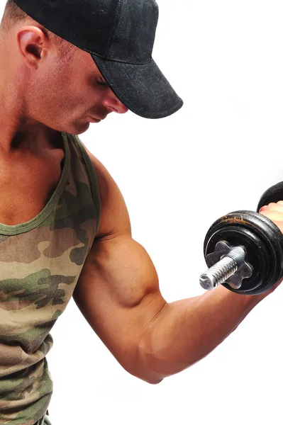 Bodybuilder sterk als een rots — Stockfoto