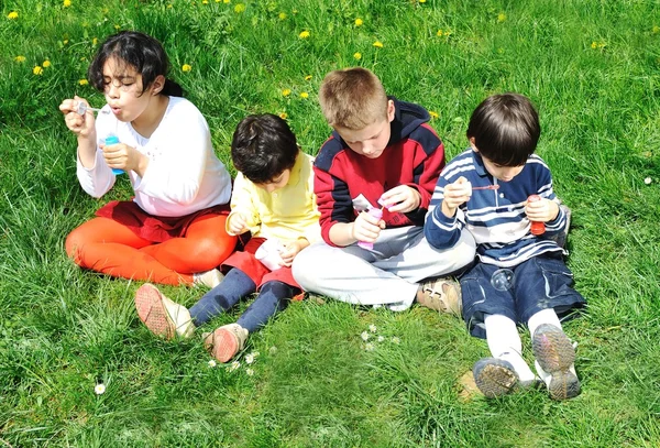 Happy children in nature outdoor — Stock Photo, Image