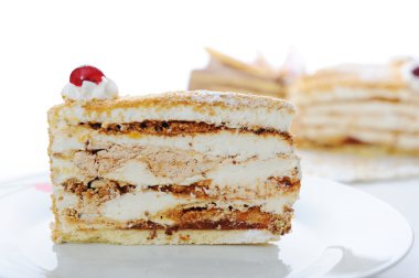 tatlı kek üzerine beyaz izole