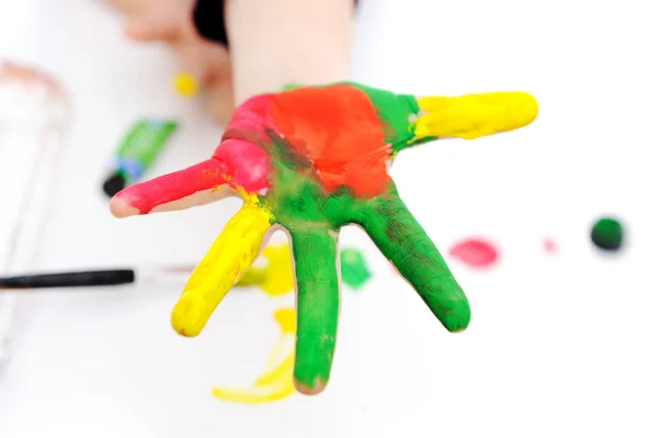 Hand with colors — Stock Photo, Image