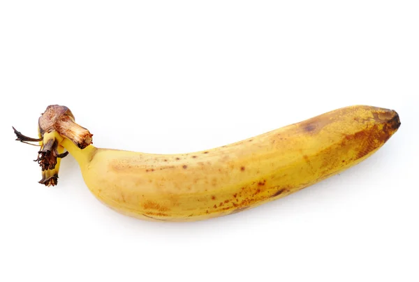 Overripe banana fruit. Isolated over white. — Stock Photo, Image