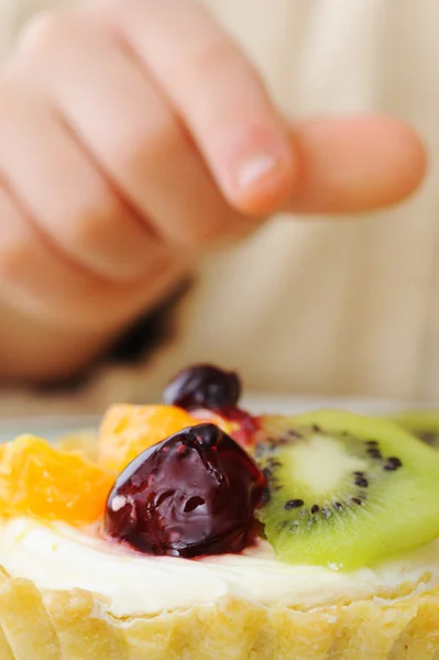 Erdbeerkuchen — Stockfoto