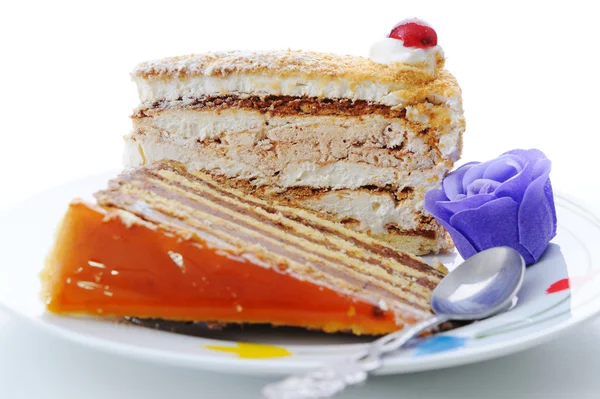 Sweet cakes isolated on white — Stock Photo, Image