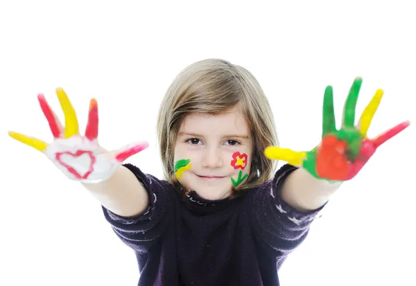 Kleur handen — Stockfoto