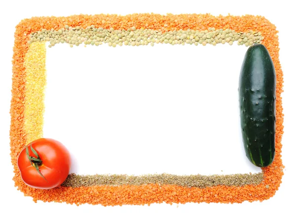 Getreide und Gemüse, Banner für Ihren Text oder Ihr Bild — Stockfoto
