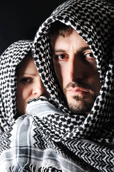 Man met Arabische Palestijnse kleuren — Stockfoto