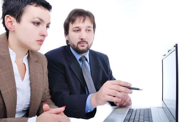 Businesswoman and man Stock Photo