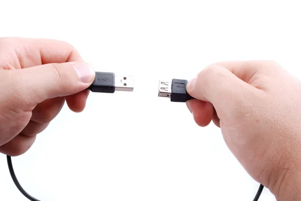 USB в руках — стоковое фото