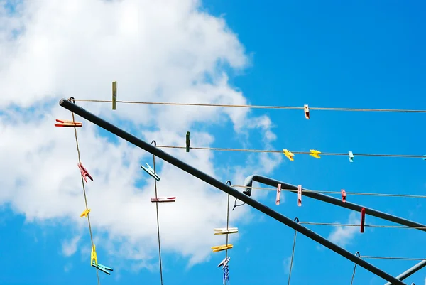 Loundry clothesline vuoto — Foto Stock