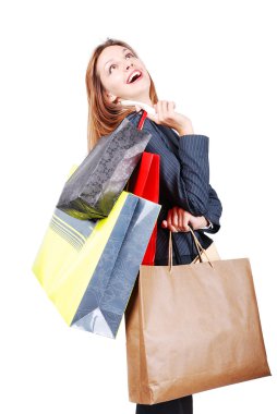 çanta alışveriş sonra çekici esmer güleryüzlü