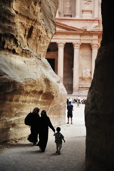 Edificio de tesorería de Jordania de Petra — Foto de Stock