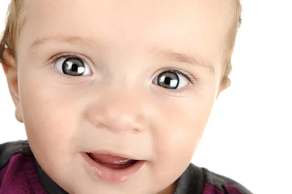 Bebê adorável, rosto close-up, retrato — Fotografia de Stock