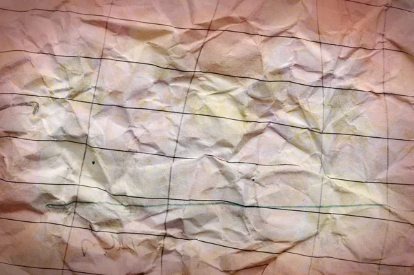 Vieux papier froissé avec lignes, fond — Photo