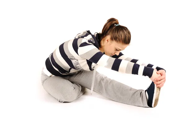 Chica haciendo fitness aislado — Foto de Stock