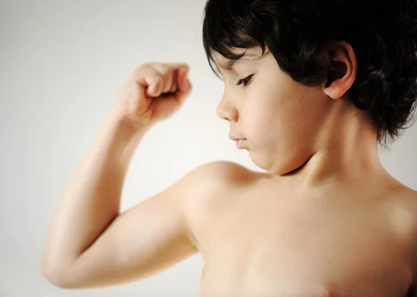 Little boy muscle — Stock Photo, Image