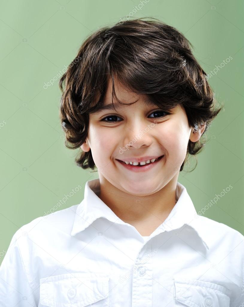 Closeup portrait of real child