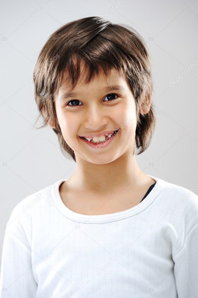 Closeup portrait of real child
