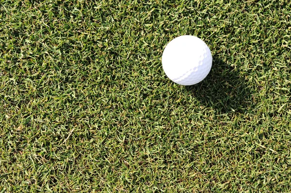 Bola de golfe no campo de grama — Fotografia de Stock