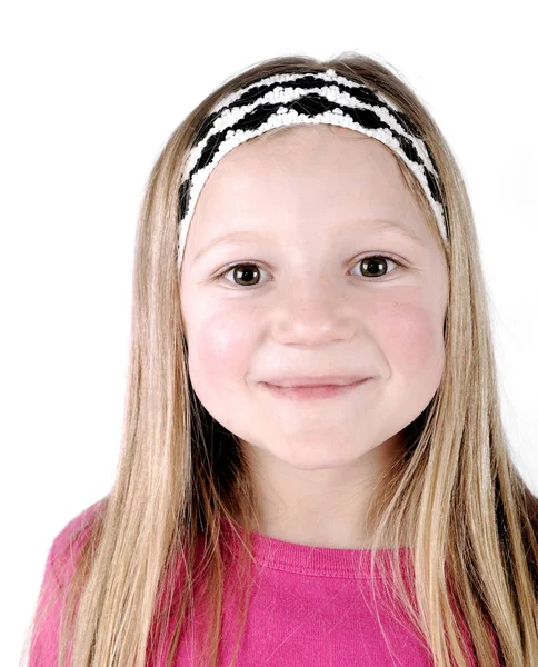 Linda menina loira sorrindo — Fotografia de Stock