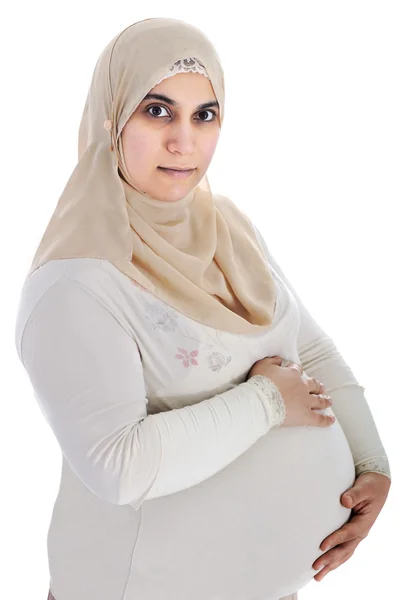 Muslimska arabiska gravid kvinna — Stockfoto