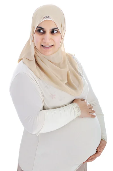 Muslimska arabiska gravid kvinna — Stockfoto