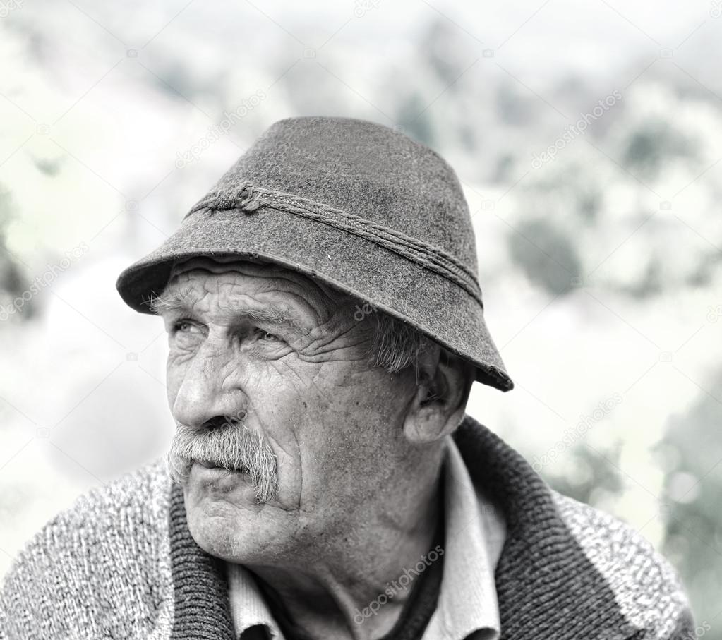 Senior man portrait outdoors