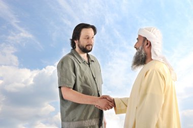el sıkışan Arap Müslüman işadamı kişi