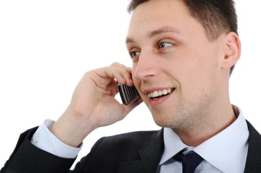 telefon ile iş adamı portresi