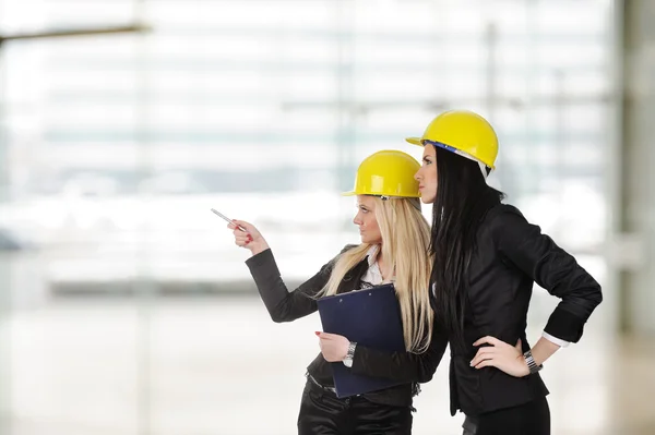 Team of architects working isolated over white background — Stock Photo, Image