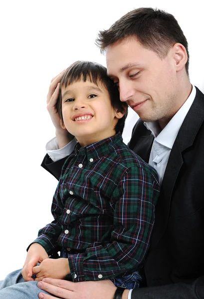 Portret van blij vader en zoon — Stockfoto