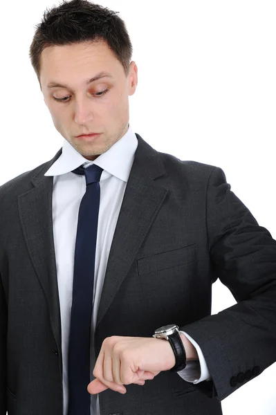 Hombre de negocios mirando su reloj — Foto de Stock