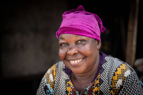 Elderly African black woman portrait — Stock Photo, Image