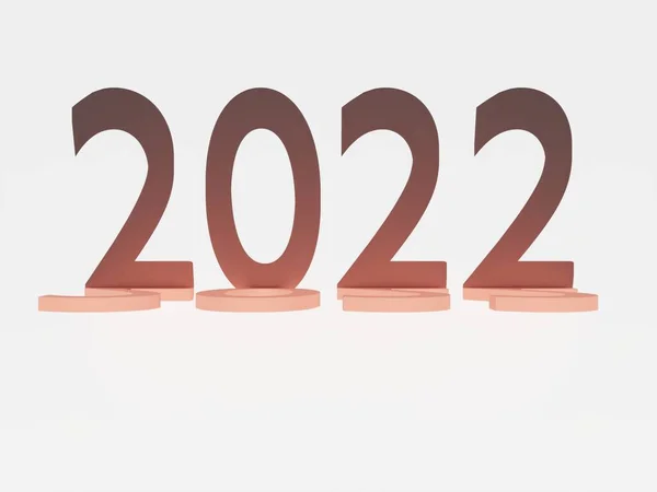 Nouvel An 2022 ombre, rendu 3d — Photo